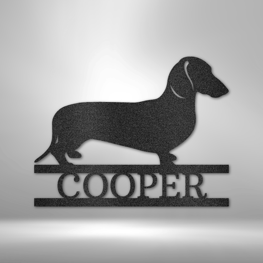 Dachshund Monogram - Steel Sign