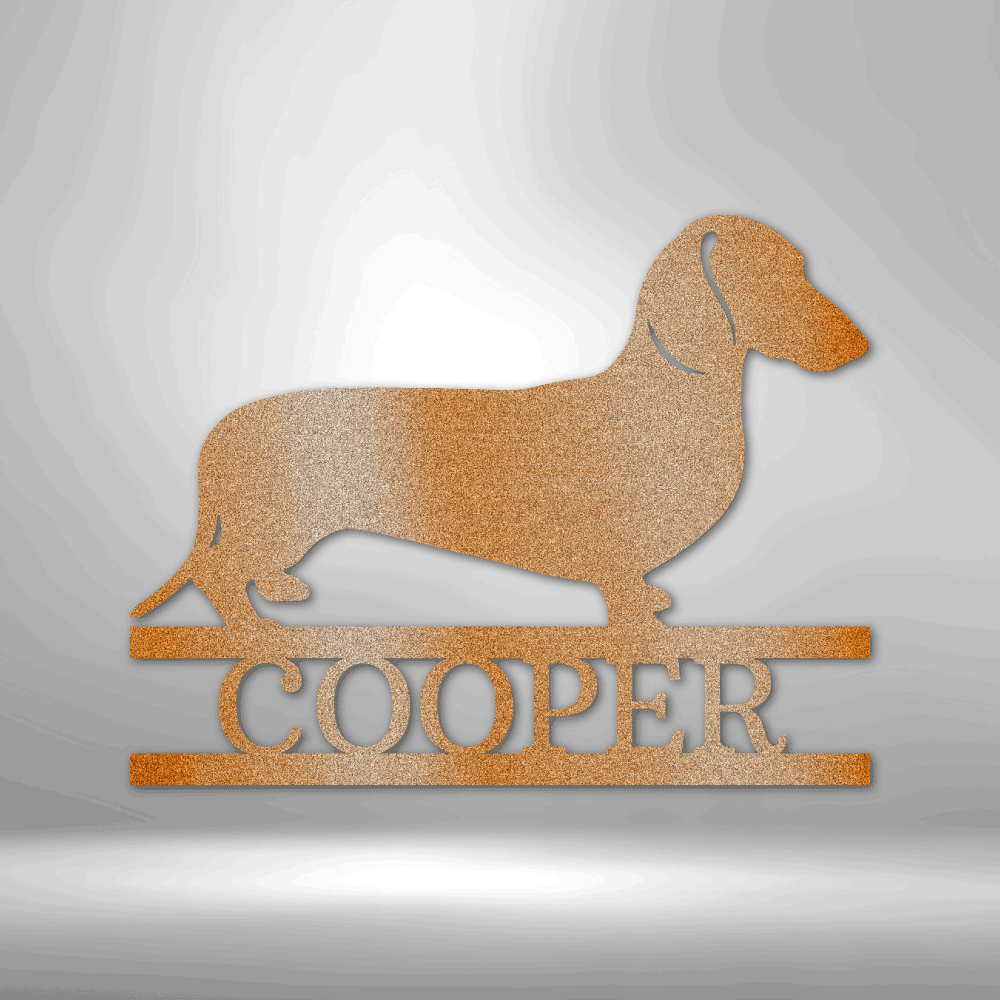 Dachshund Monogram - Steel Sign