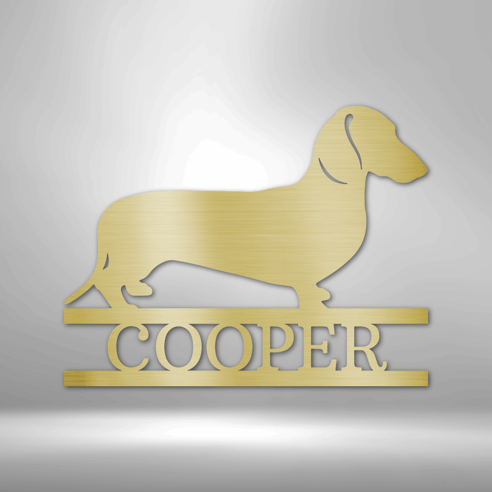 Dachshund Monogram - Steel Sign