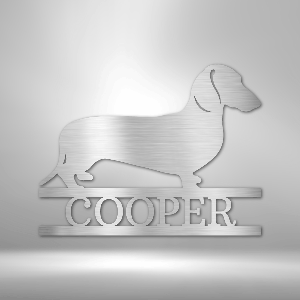 Dachshund Monogram - Steel Sign