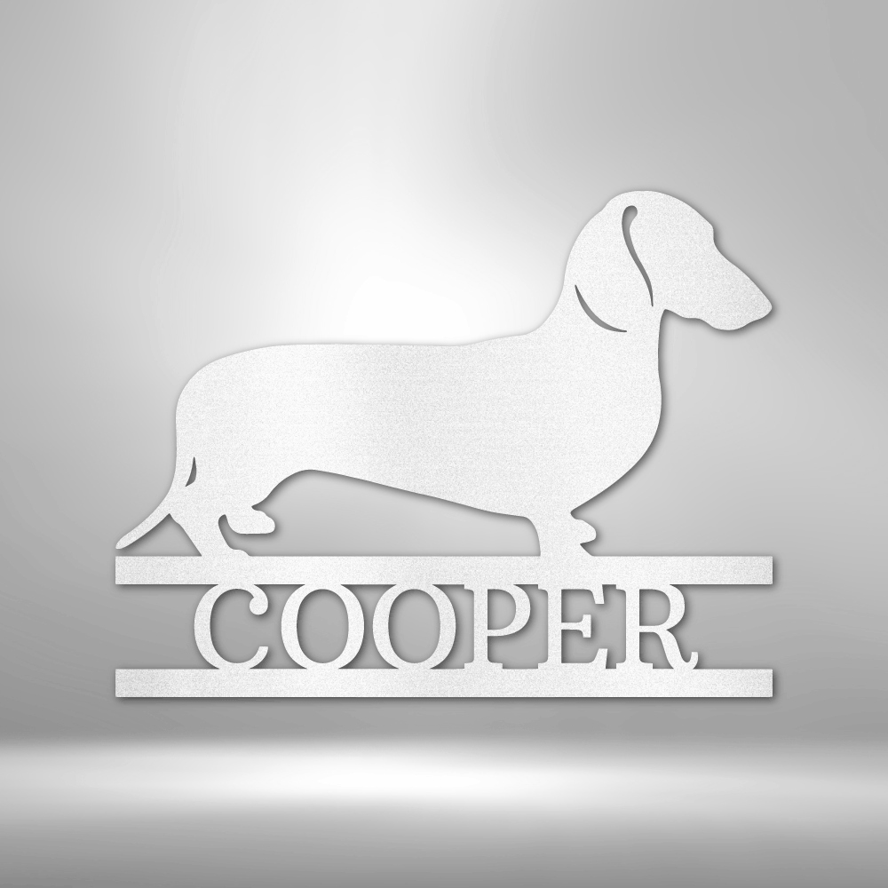 Dachshund Monogram - Steel Sign