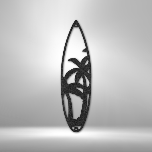 Surf Board Palm Trees - Steel Sign