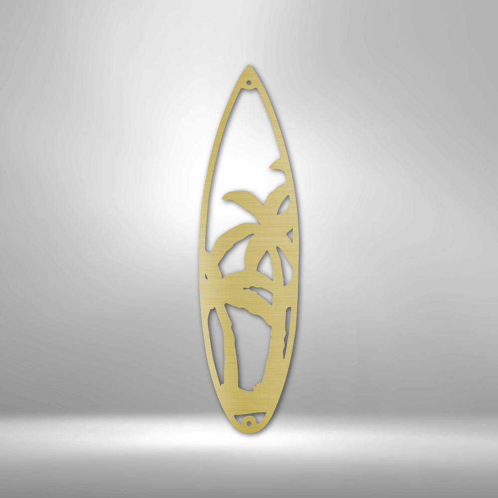 Surf Board Palm Trees - Steel Sign