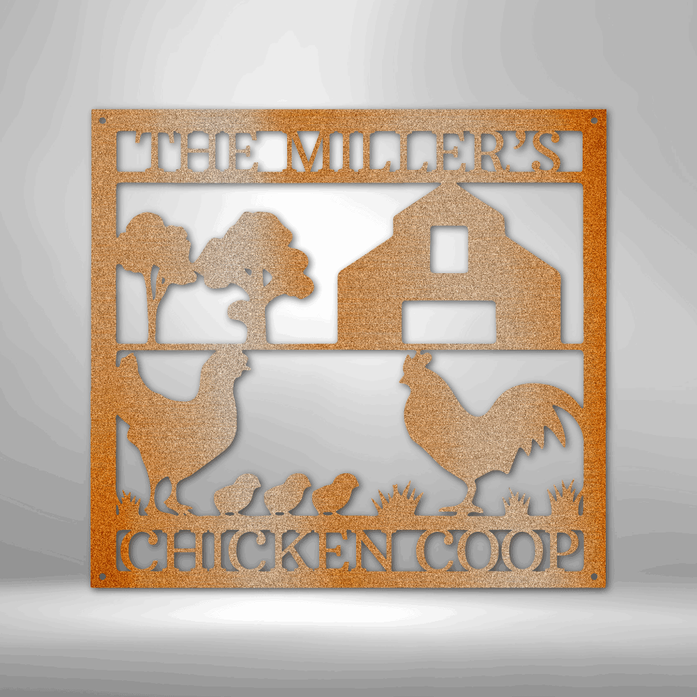 Chicken Coop Monogram - Steel Sign