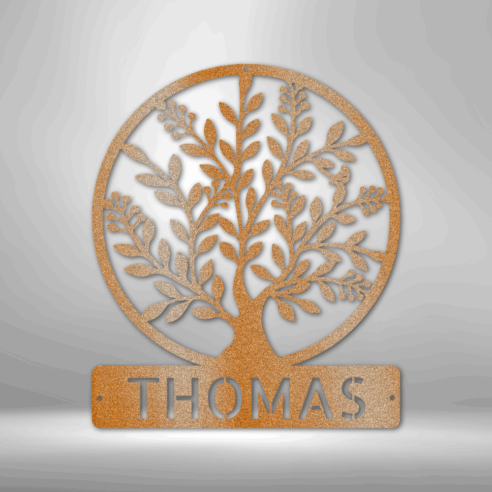 Simple Tree Monogram - Steel Sign