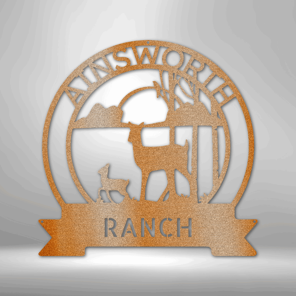 Ranch Sun Set Monogram - Steel sign