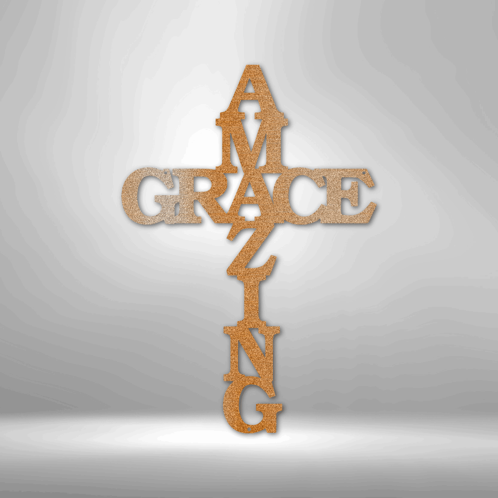 Amazing Grace Cross - Steel Sign