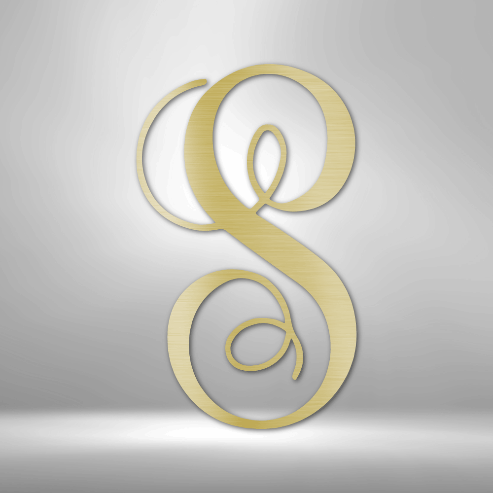 Fancy Initial Monogram - Steel Sign