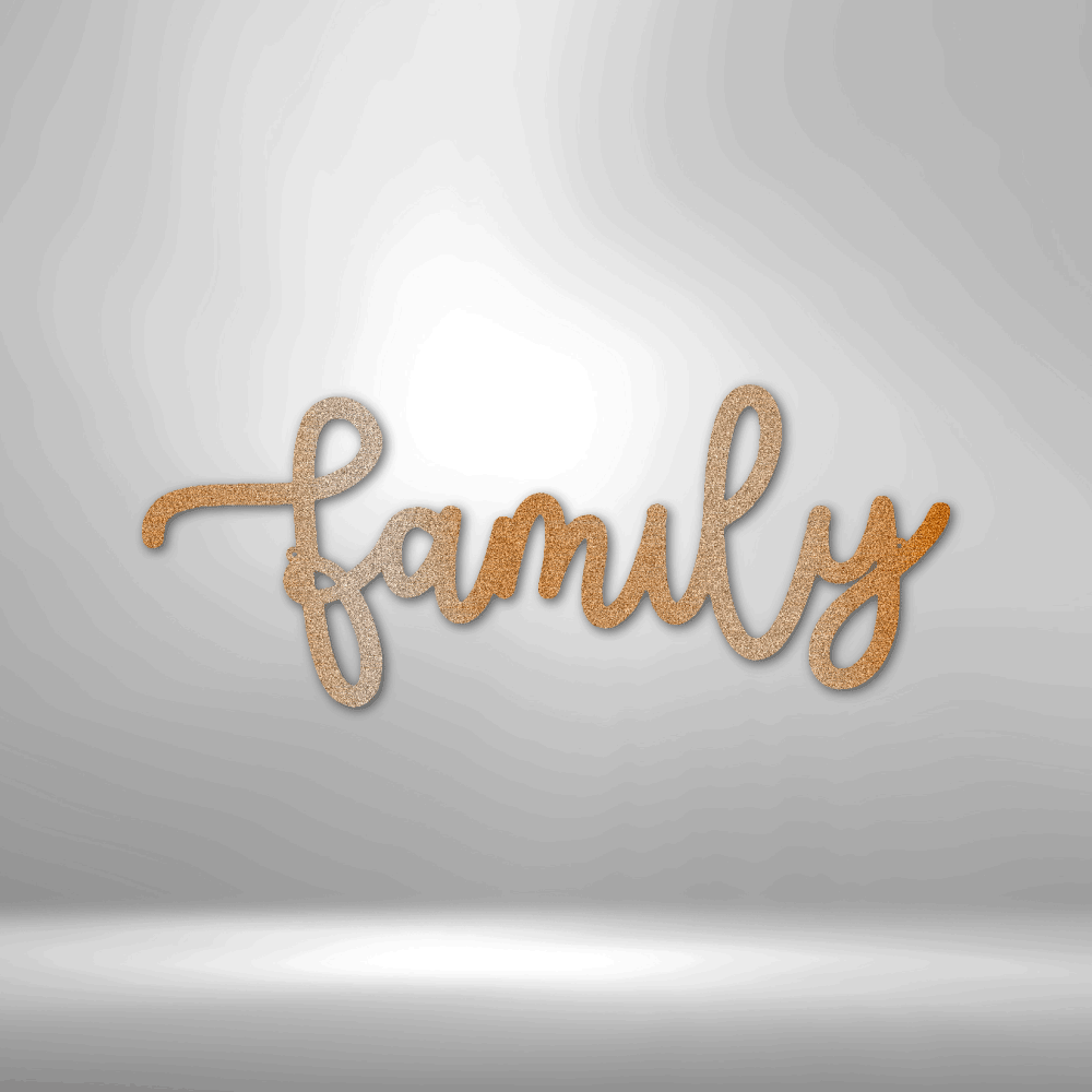 Family Script - Steel Sign