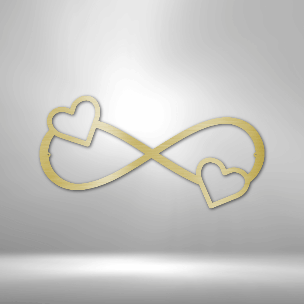 Double Heart Infinity - Steel Sign