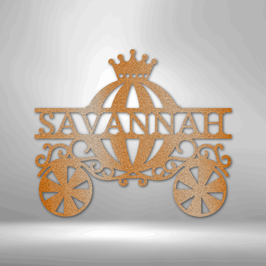 Princess Carriage Monogram - Steel Sign