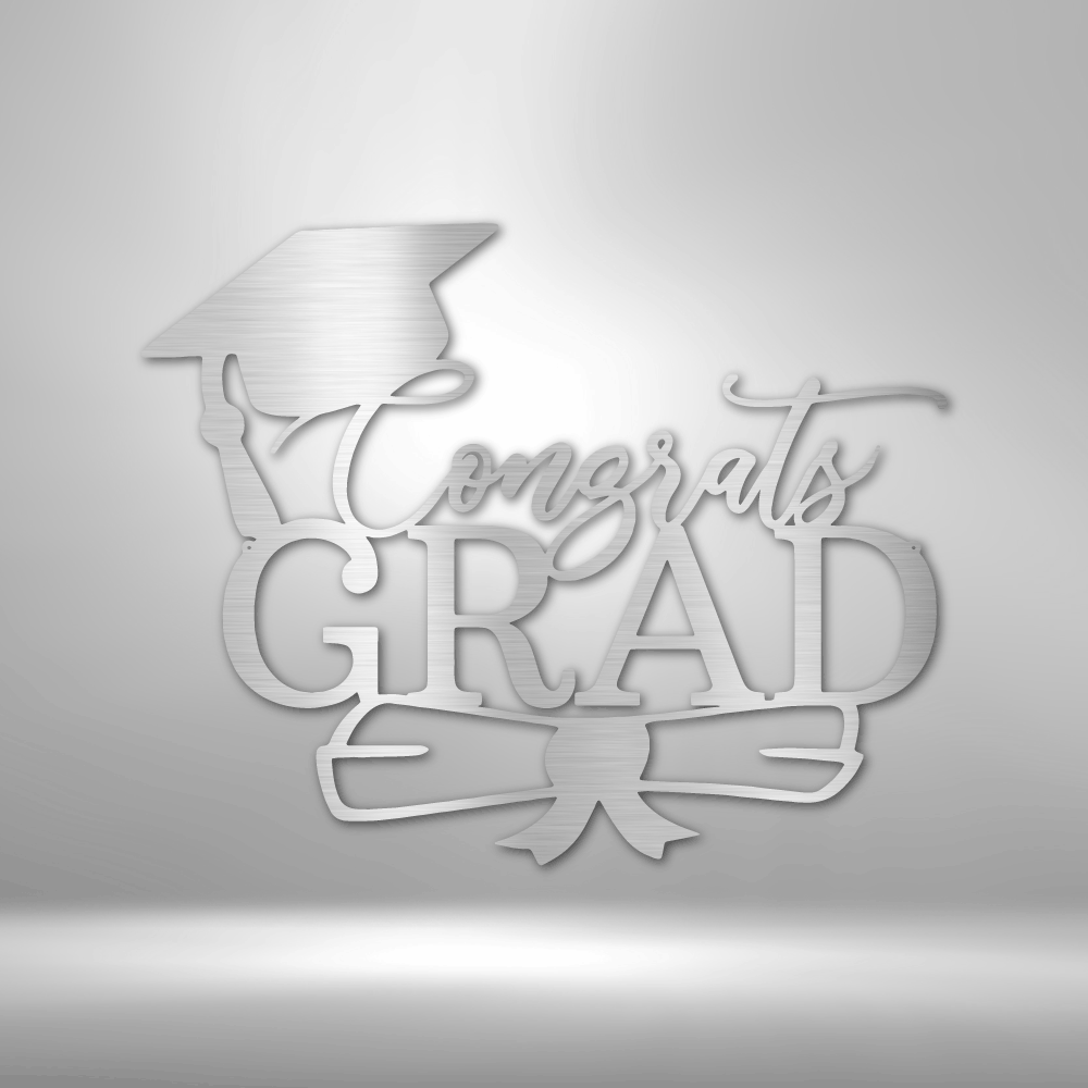 Congrats Grad Cap - Steel Sign