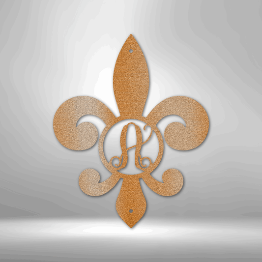 Fleur De Lis Initial - Steel Sign