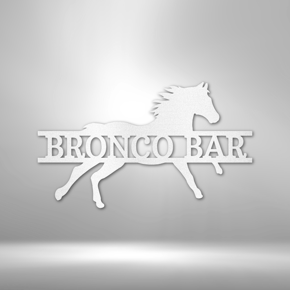 Sprinting Horse Monogram - Steel Sign